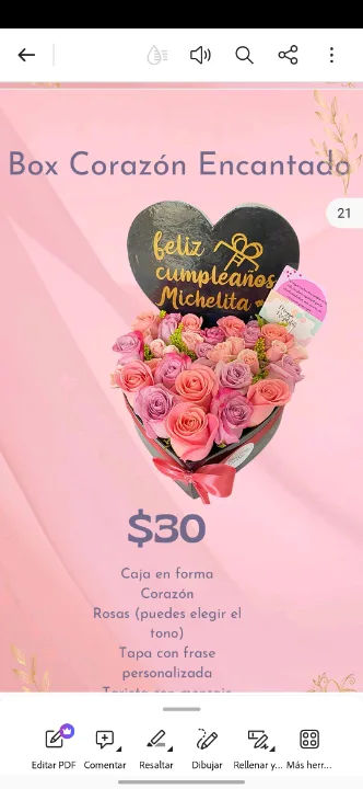 Box Corazón de rosas con fondo personalizado — 5